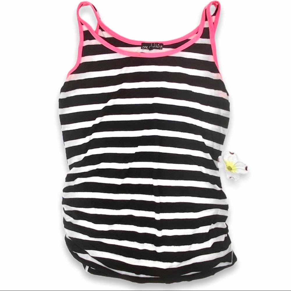 NWOT One Clothing Ruched Stripe Tank Top, L (Jrs) - Picture 6 of 11